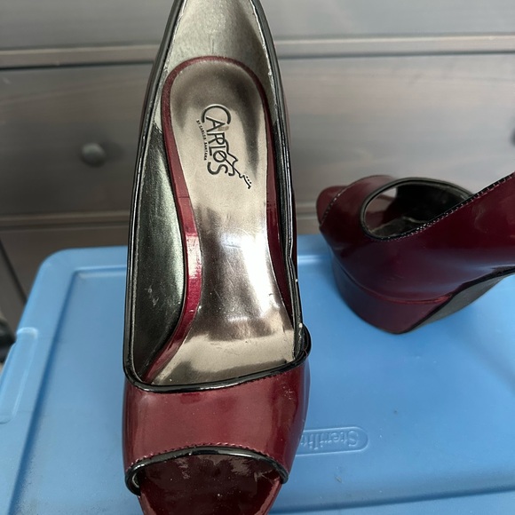 Carlos by Carlos Santana Burgundy Peep-Toe Heels - Picture 4 of 5